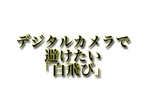 デジタルカメラにおいてなるべく避けたい「白飛び」について解説します