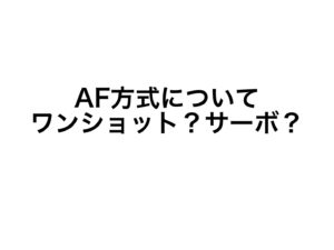 ピントの合わせ方徹底講座③AF方式について