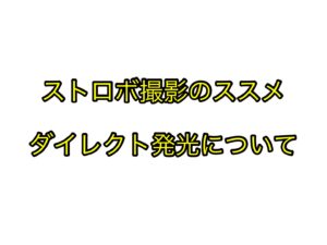 ストロボ撮影のススメ:ダイレクト撮影をやってみよう